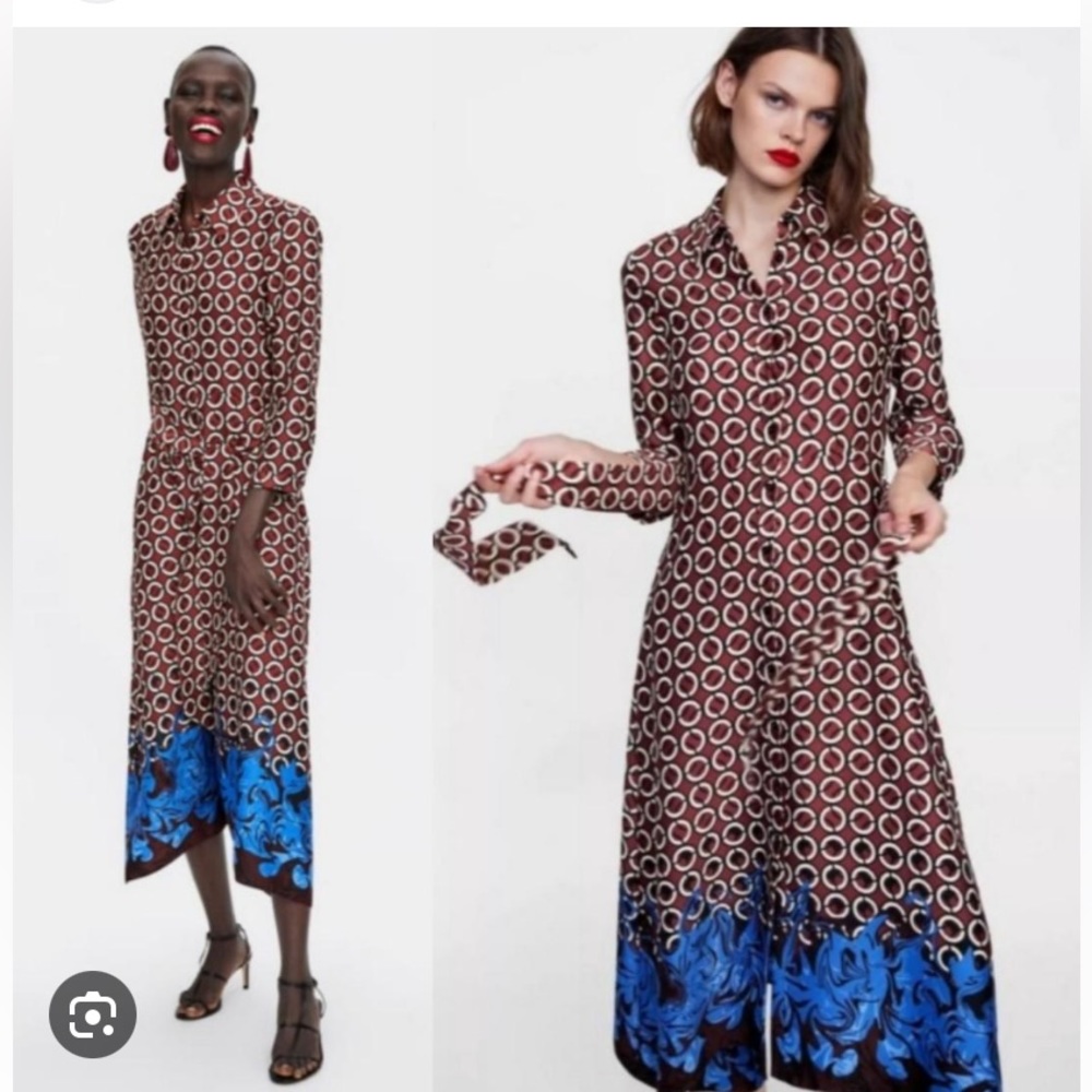 Zara trendy patterned midi dress